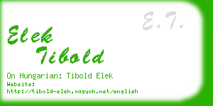 elek tibold business card